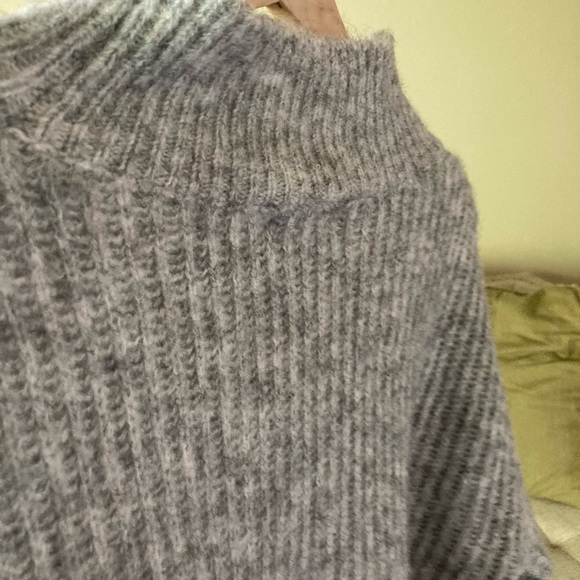 SOLD - NWT FRNCH Soft Oversized Long Sleeve Knit Grey Sweater - Picture 4 of 6